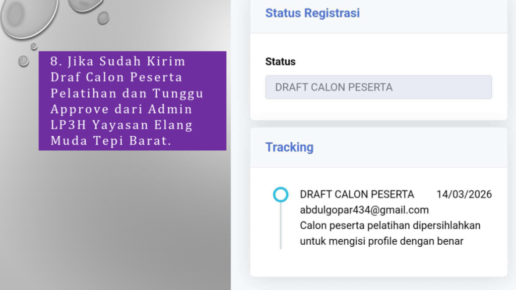 Panduan Pendaftaran Pelatihan P3H Yayasan Elang muda Tepi Barat Screenshot 810 1024x577