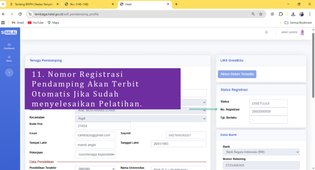 Panduan Pendaftaran Pelatihan P3H Yayasan Elang muda Tepi Barat Screenshot 816 1024x552
